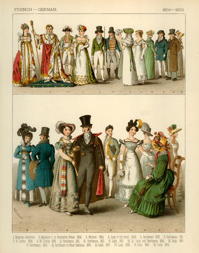 French and German Costumes 1804-1830 by Albert Kretschmer